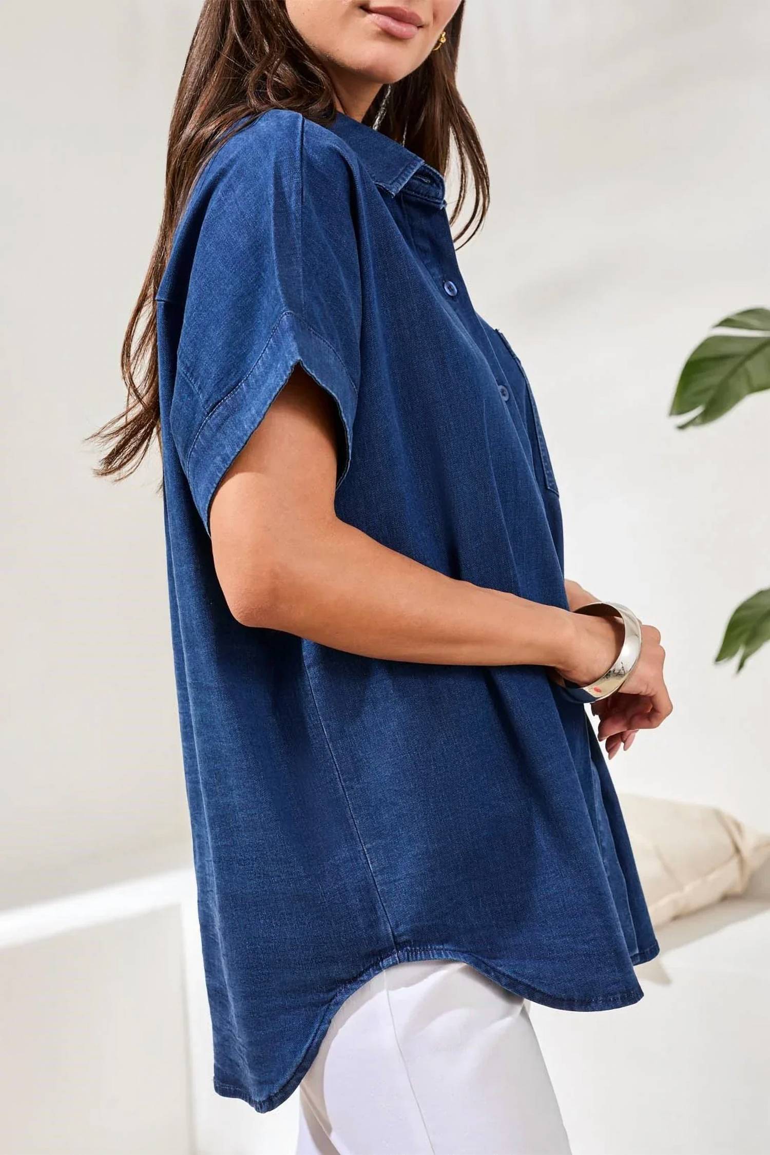 Tribal - Denim Short Sleeve Shirt