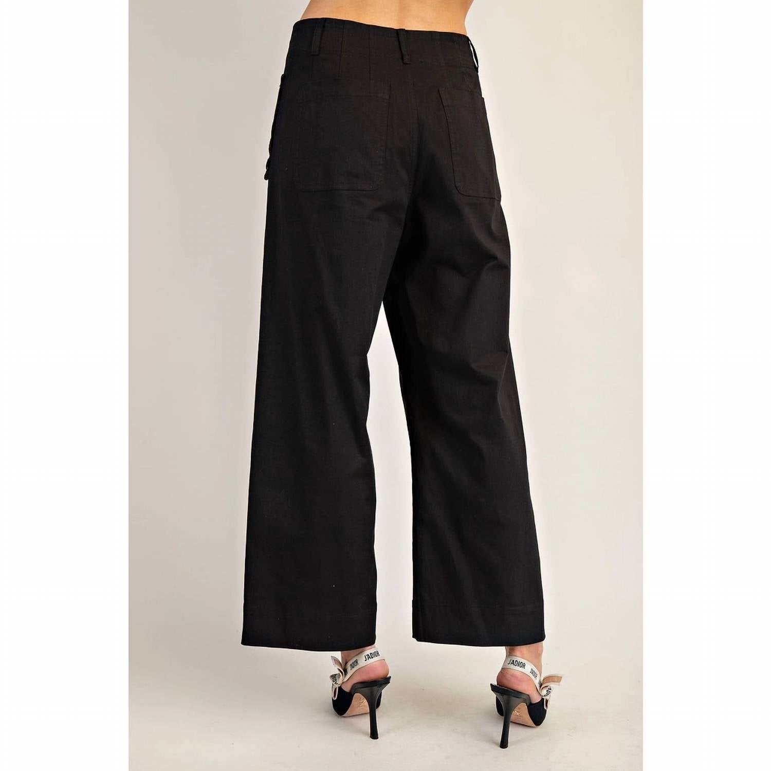Style Usa - Scalloped Pocket Straight Leg Pants