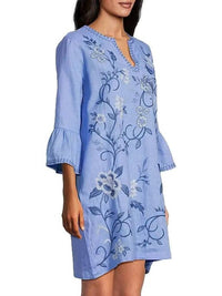 Johnny Was - MADALEINA RUFFLE SLEEVE LINEN DRESS