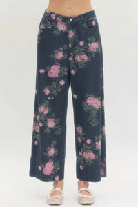 Entro - Margaux Floral Print Denim Pants