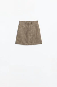 Q2 - Leatherette Straight Mini Skirt