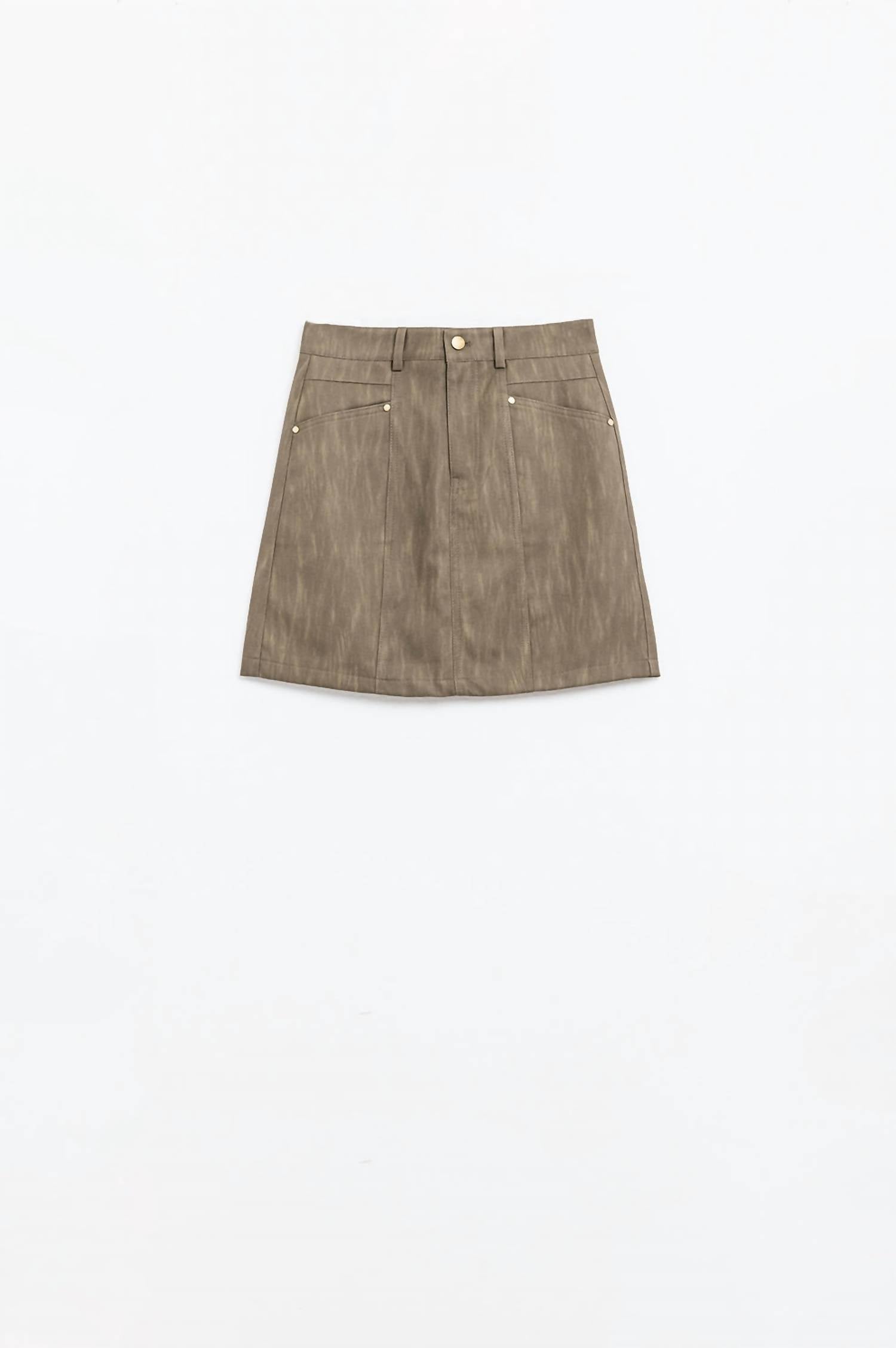 Q2 - Leatherette Straight Mini Skirt