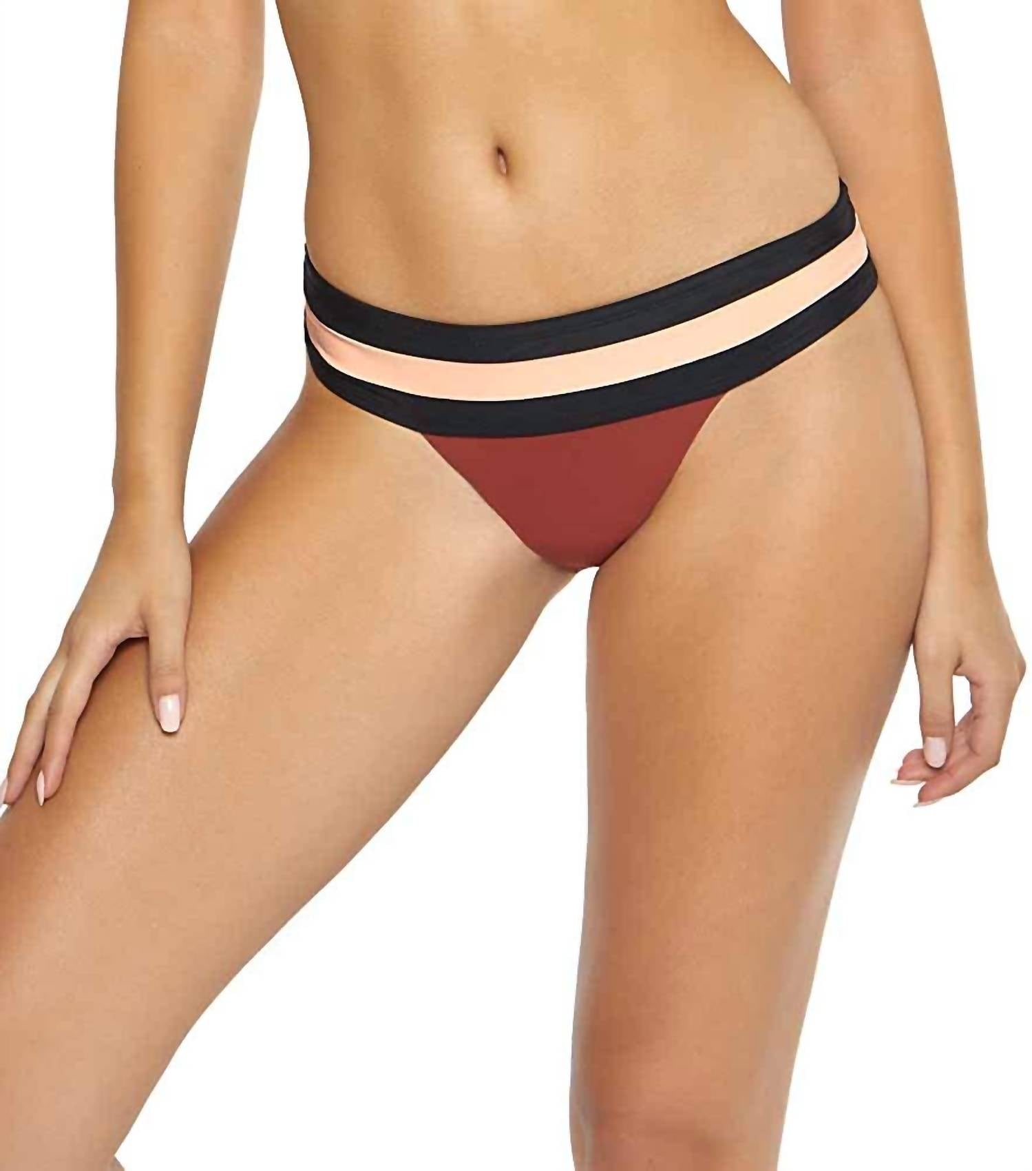 Teeny Colorblock Banded Full Cut Low Rise Bikini Bottoms