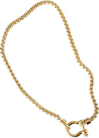 Shiqi Jewelry - Women's Horseshoe Plated Stainless Steel Box Chain Necklace
