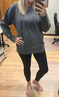 Zenana - Pigment Dyed French Terry Pullover Sweater