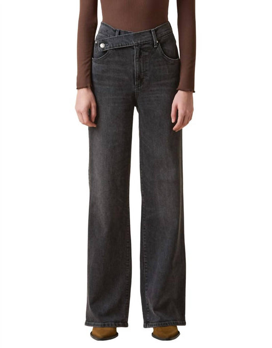 Le Jean - Cinched Waist Slim Wide Leg Jeans