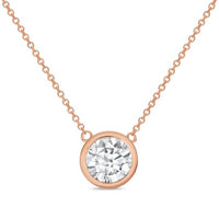 Diana M Jewels - Lab-grown Round-shaped Diamond Bezel Pendant Necklace - 7.00 Ct