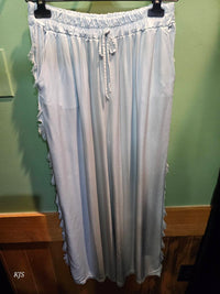 Made In Italy - Women's Silk Pant With Fringe