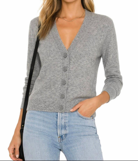 Enza Costa - Cashmere Blend V-neck Button Cardigan