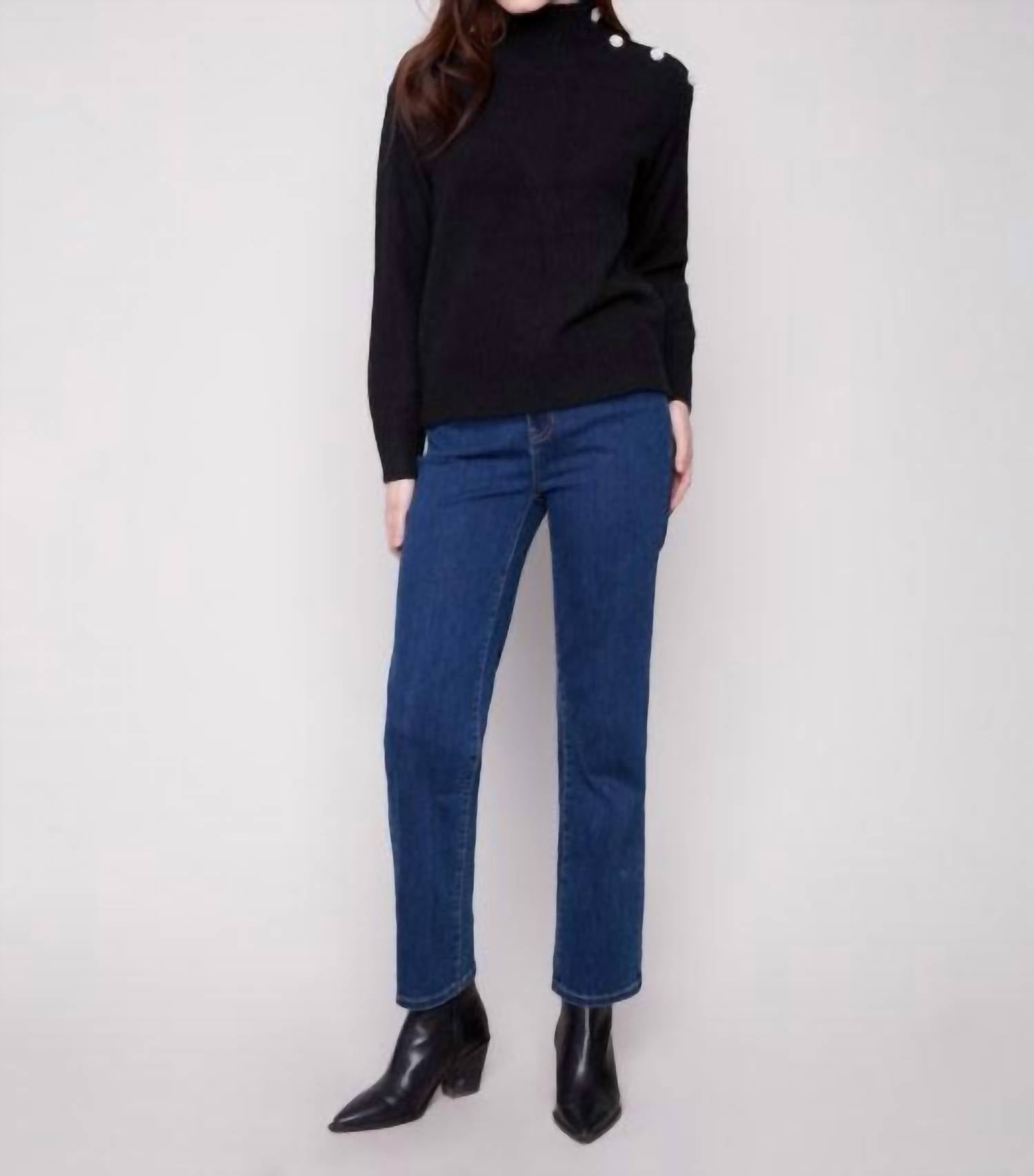 Charlie B - Long Sleeve Mock Neck Sweater