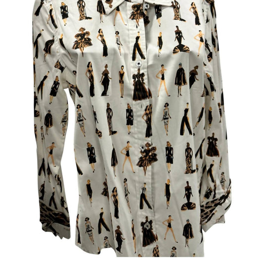 Tizzie - Women's Long Sleeve Cheetah Print Button Up Top