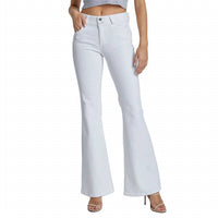Cello - 2 Button Mid Rise Flare Jeans