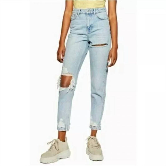 Topshop - Willow Bleach High Rise Ankle Ripped Mom Jeans