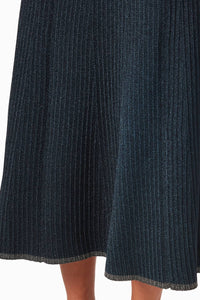 JONATHAN SIMKHAI Ria Metallic Knit Maxi Skirt in navy - women's skirt - view 5