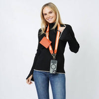 Judson & Company - Women's Clip N' Carry Crossbody Phone Strap Carrier With Pouch Wallet Stripe