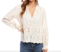 Fifteen Twenty - Eyelet Lace Peasant Blouse