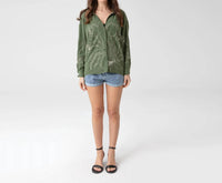 Soulofmu - DROP SHOULDER EMBROIDERY OVERSIZED SHIRT