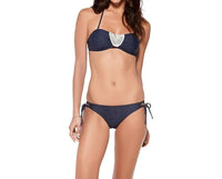 L*SPACE Gypsy Bandeau Bikini Top in antique denim - women's swimwear