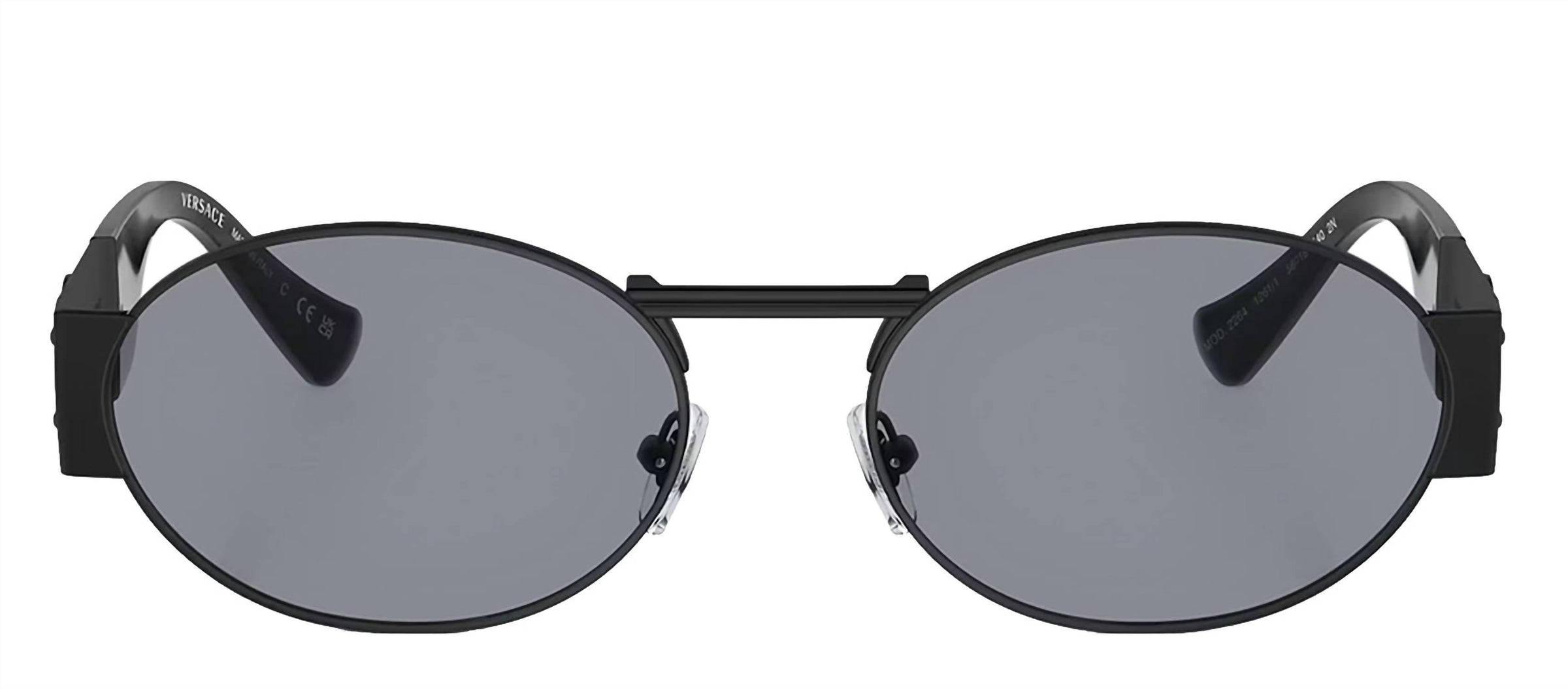 Versace - Oval Metal Sunglasses with Grey Lens