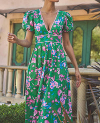 Sugarlips - Women's Julia Floral Pleated Maxi Dress
