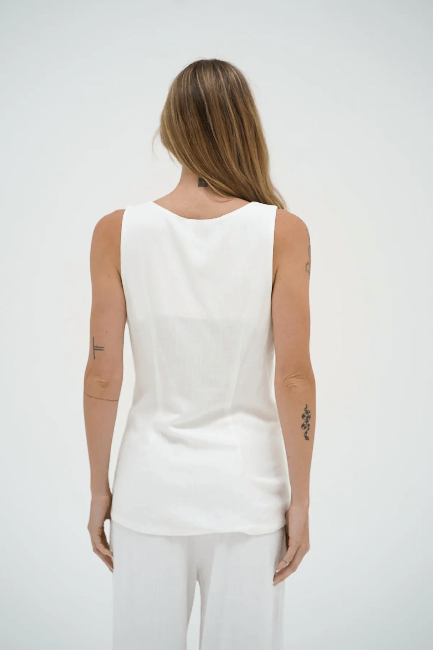 Lna - Kai Long Line Linen Vest