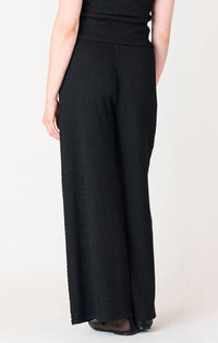 Dex Textured Wide Leg Pant in black - women's pants - detail view