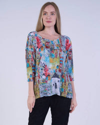 Shana Apparel - Crinkle Button Back Tunic Top