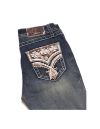 Grace In La - Women's Wash bootcut jeans with embroidered back pockets