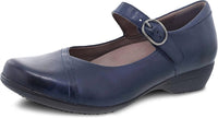 dansko Women's Fawna Burnished Calf shoes in navy - women's shoe