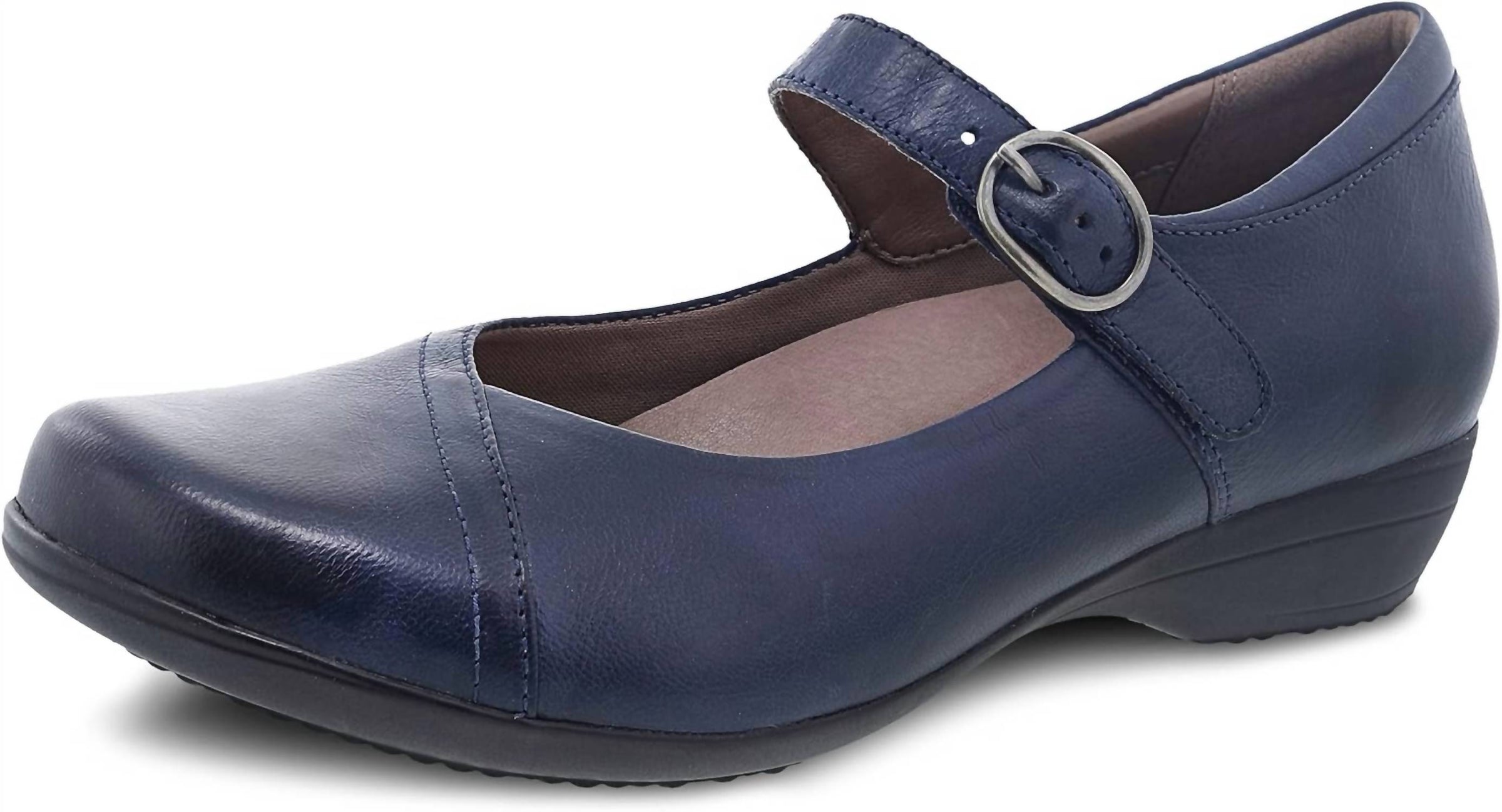 dansko Women's Fawna Burnished Calf shoes in navy - women's shoe