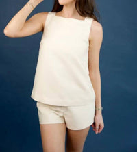 French Connection - Structured Taffeta Sleeveless A-line Top
