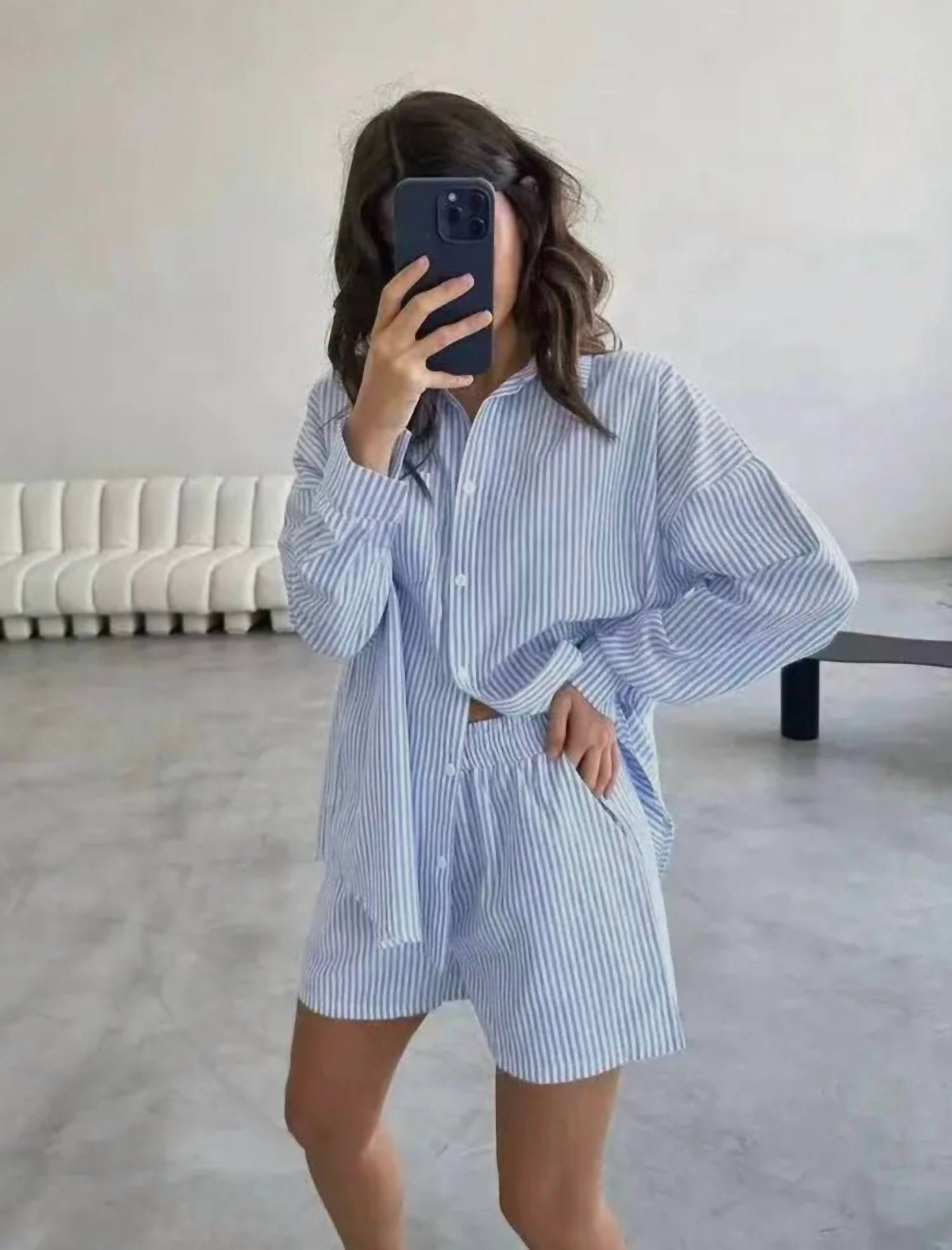 Miss Sparkling - Striped Two Piece Short Set