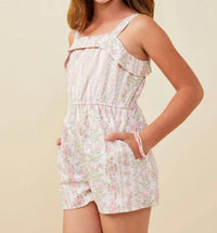 Hayden La - Floral Pattern Printed Sleeveless Romper