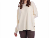 mudpie Noralee Button Long Sleeve Sweater in cream - women's sweater - detail view