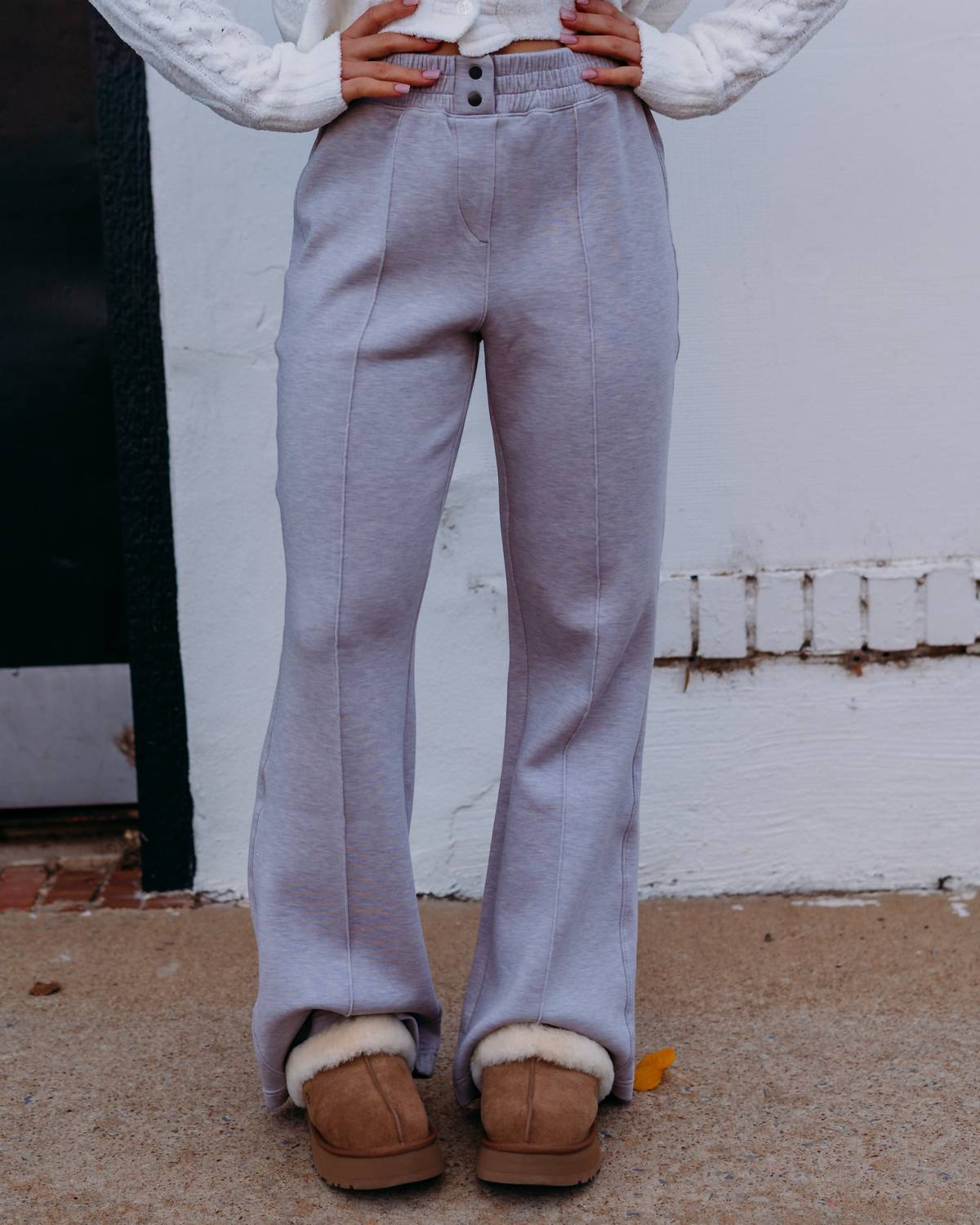 Spanx Brushed AirEssentials Flare Pant in coastal fog - women's pants