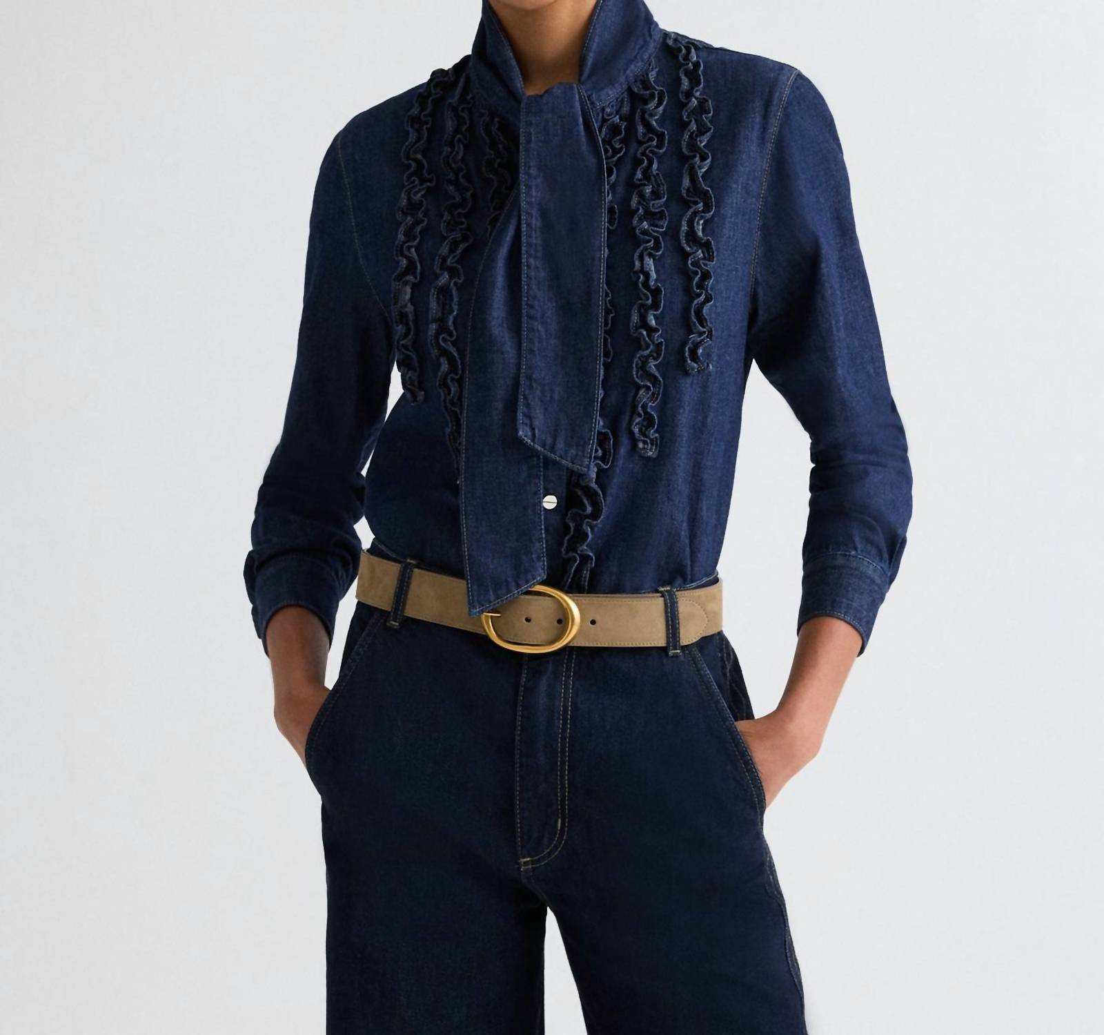 TWP Connor Shirt in indigo resin - women's blouse
