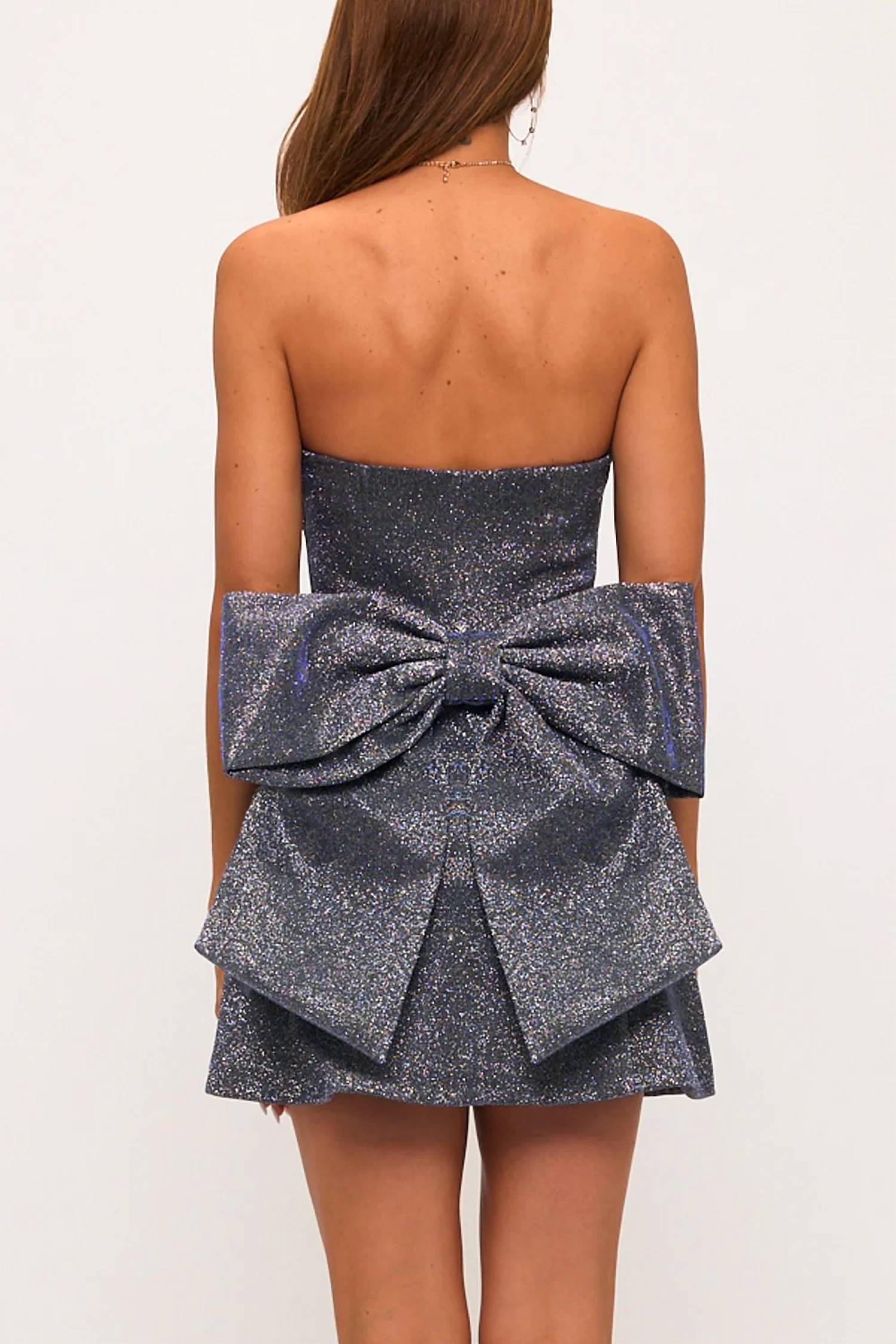 One And Only Collective - Gardner Glittery Strapless Mini Dress