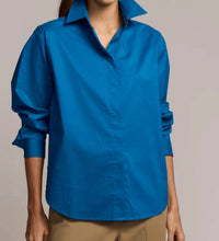 Hinson Wu Juliana Long Sleeve Top in bright sapphire - women's shirt