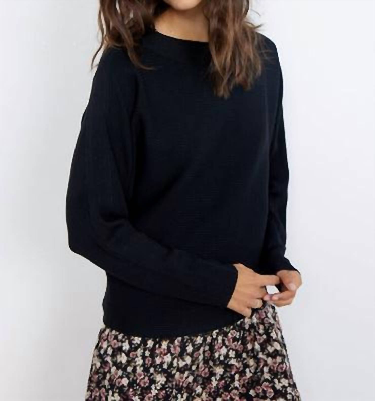 Soya Concept Dollie Sweater Top in black - women's sweater
