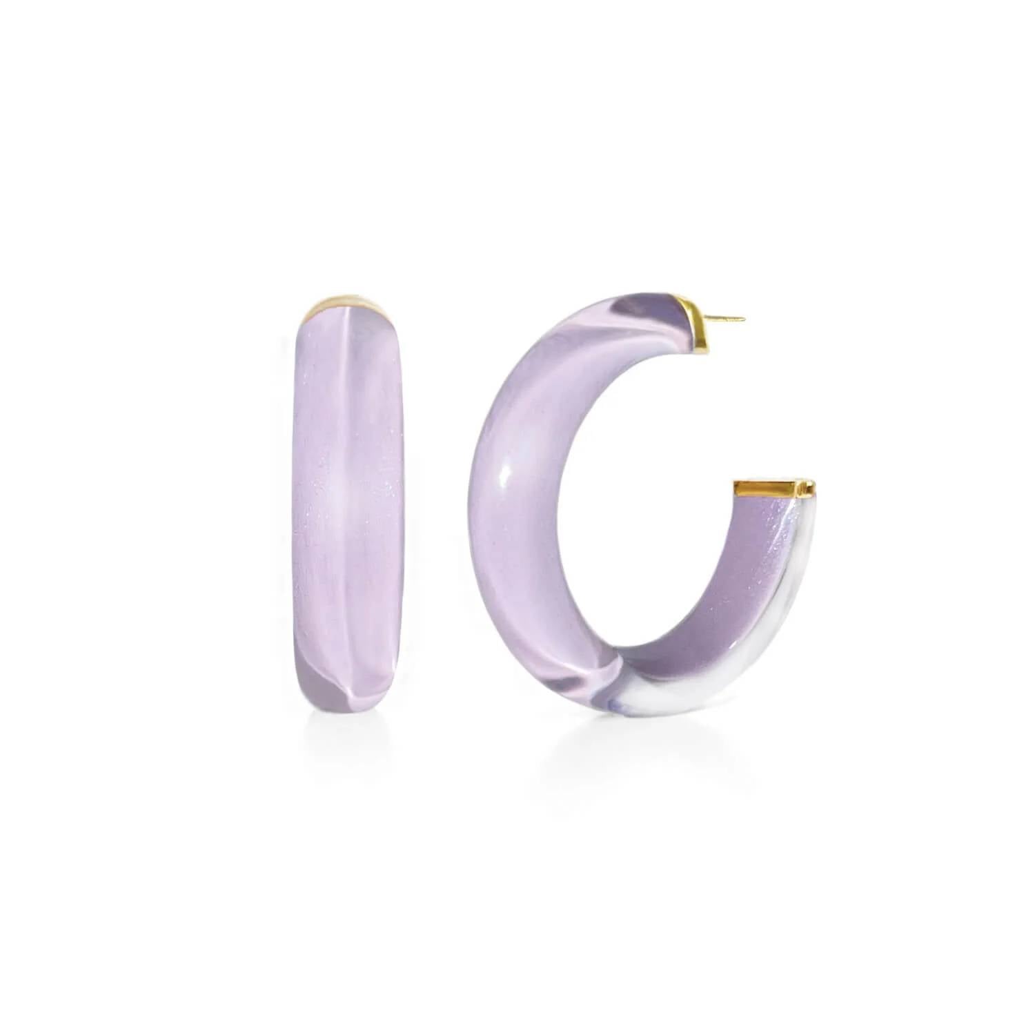 Gold & Honey - Women's Small Illusion Lucite Hoop Earrings