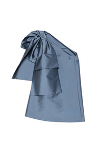 Bernadette - Winnette One-shoulder Bow Mini Dress