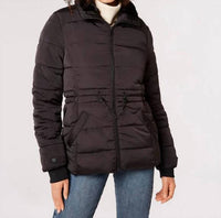 APRICOT Removable Hood Puffer Jacket in black - women's jacket