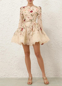 Zimmermann - Hypnotic Lace Trim Mini Dress