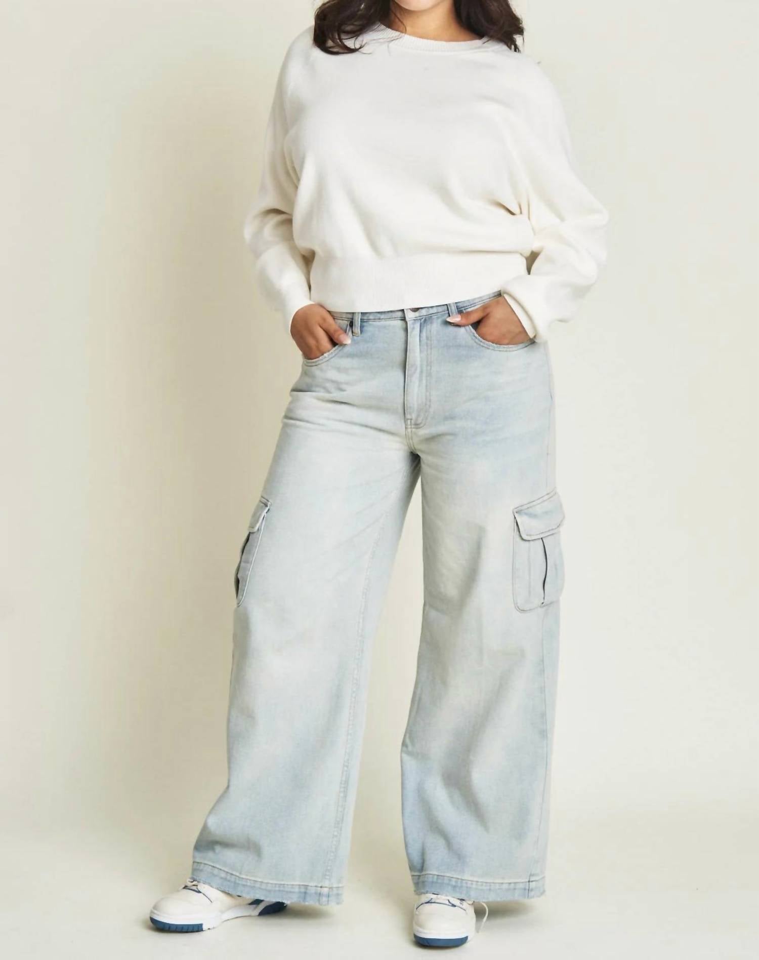 Oliver Logan Madison Wide Leg Cargo Jeans in hotel california - women's pants - view 5