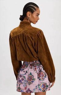 Free People Benjamine Mini Skirt in pink combo 1 - women's skirt - alternate view