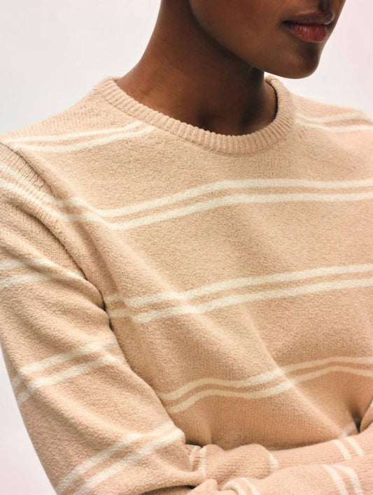 White + Warren - Cotton Boucle Stripe Sweater