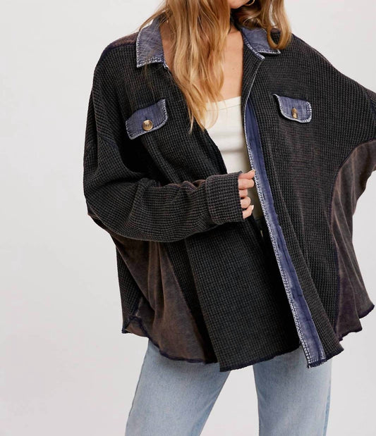 Bluivy - Keaton Slouchy Waffle Knit Jacket | FINAL SALE
