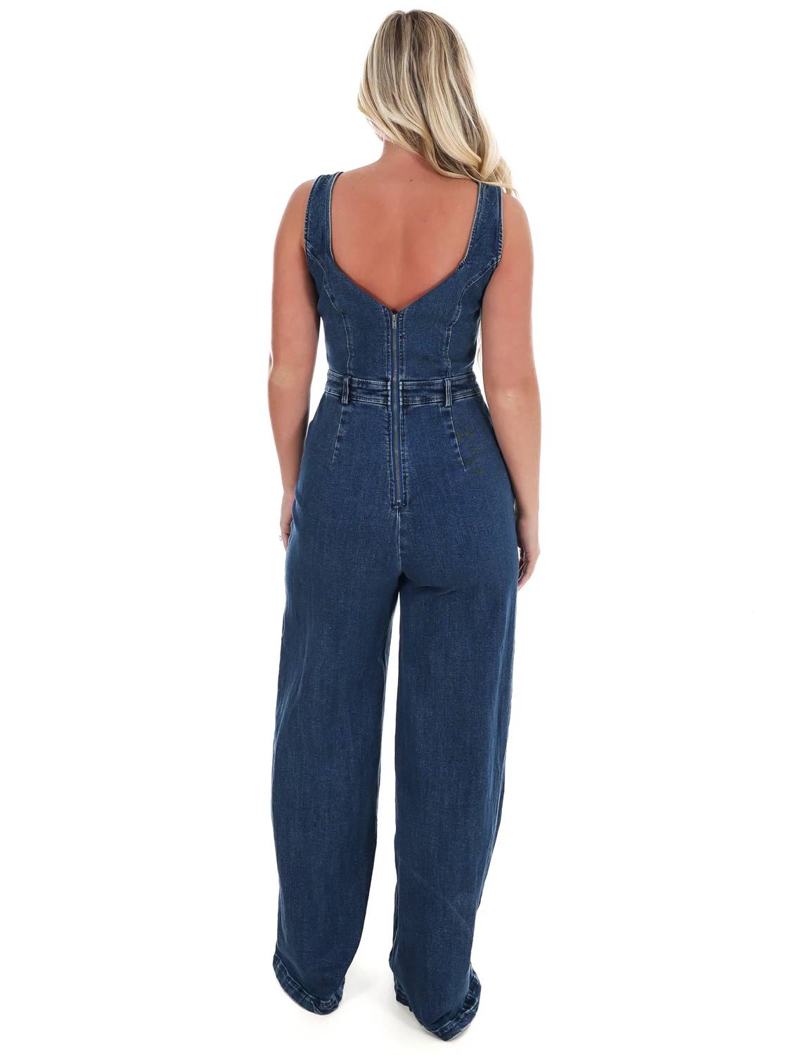 Flying Tomato - You Matter Denim Jumpsuit