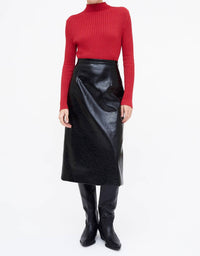 Wild Pony - Faux Leather Midi Skirt