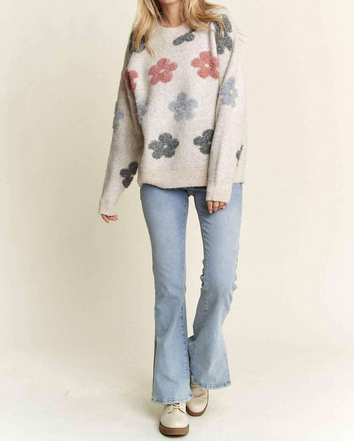 Madelyn - Puff Flower Sweater
